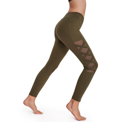 Quần tập yoga lưng cao Polyester Quần áo thể thao Phụ nữ Quần áo tập thể dục liền mạch Bộ tập luyện
