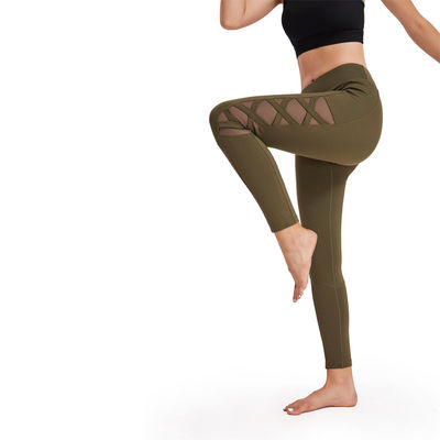 Quần tập yoga lưng cao Polyester Quần áo thể thao Phụ nữ Quần áo tập thể dục liền mạch Bộ tập luyện