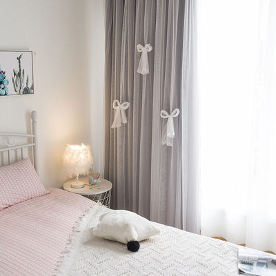 280 CM 720 Gsm Vải rèm Polyester Vải lanh sang trọng Thêu