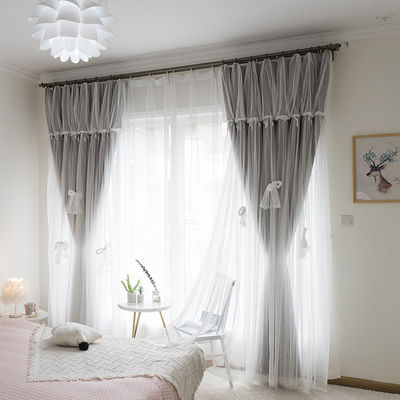 280 CM 720 Gsm Vải rèm Polyester Vải lanh sang trọng Thêu