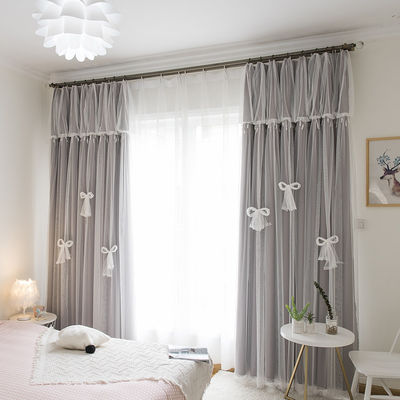 Vải lanh Phòng khách Rèm cửa sổ sang trọng Màn cửa sổ bằng vải