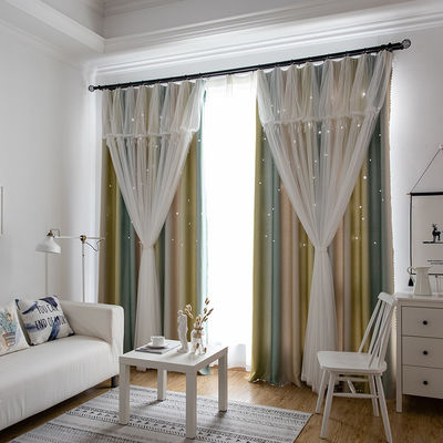 Khách sạn 100% Polyester Rèm vải Đồng bằng Nhà sang trọng Dệt may