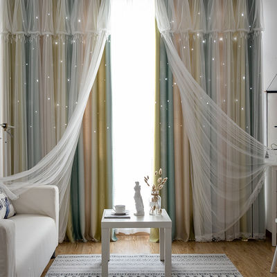 Khách sạn 100% Polyester Rèm vải Đồng bằng Nhà sang trọng Dệt may