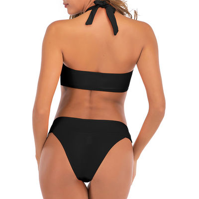 Nữ Push Up Bandeau Bikini Ngắn tay áo tắm Đồ bơi nữ Buộc bên hông Bộ đồ tắm