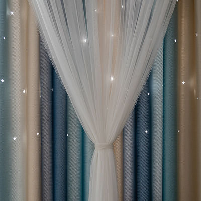 Gradient Sheer Net Rèm cầu vồng Cuộn vải mật độ 2,8m In ấn