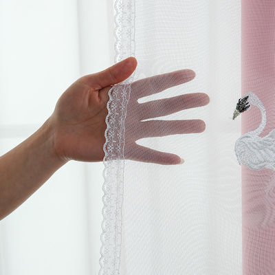 Rèm cửa sổ Voile Vải Sheer 2,80M 100% Polyester Mềm mại Voan trắng