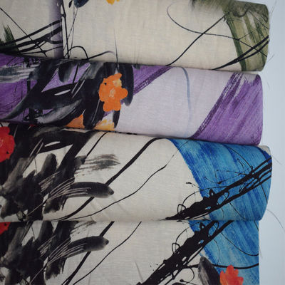 In kỹ thuật số mềm Vải Viscose Rayon 100% Vải lanh Ramie Sợi nhuộm