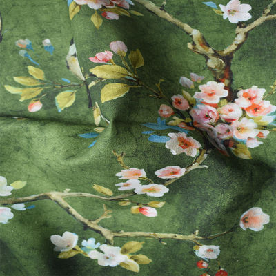 Vải cotton Polyester hiện đại Vải in lụa cotton Ramie