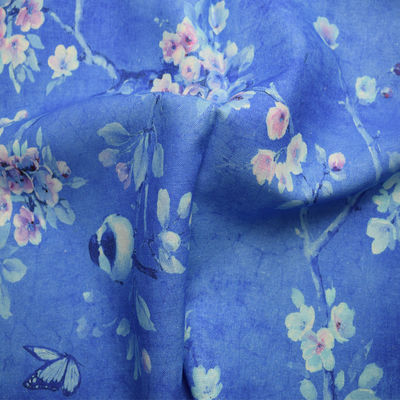 Vải cotton Polyester hiện đại Vải in lụa cotton Ramie