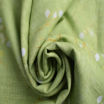 55% Ramie 45% cotton pha băng Gạc màu xanh hải quân Áo thun cotton Mẫu vải siêu mềm