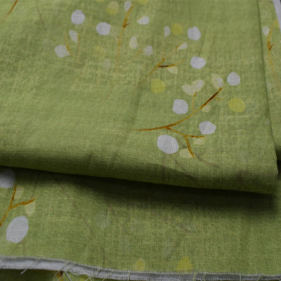 55% Ramie 45% cotton pha băng Gạc màu xanh hải quân Áo thun cotton Mẫu vải siêu mềm