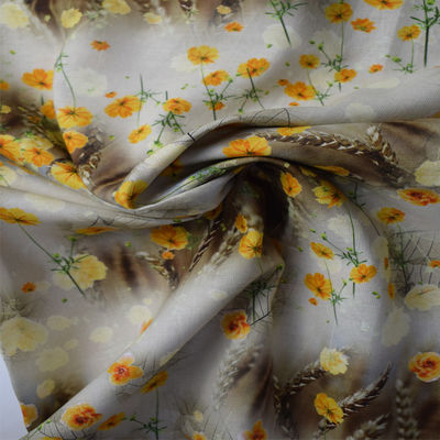 Thoáng khí 55% Ramie 45% cotton vàng hồng vải pha trộn