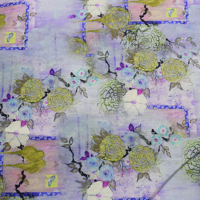 Vải cotton kỹ thuật số Polyester Trang chủ Dệt 100% Ramie Rayon In hoa