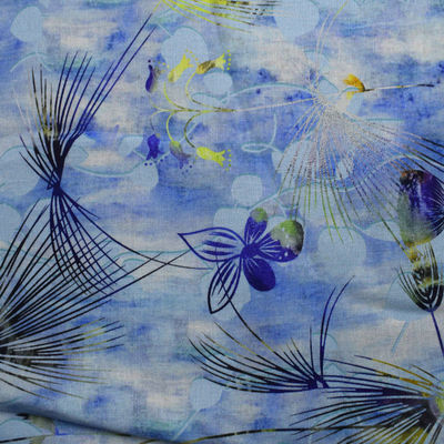 Vải cotton kỹ thuật số Polyester Trang chủ Dệt 100% Ramie Rayon In hoa