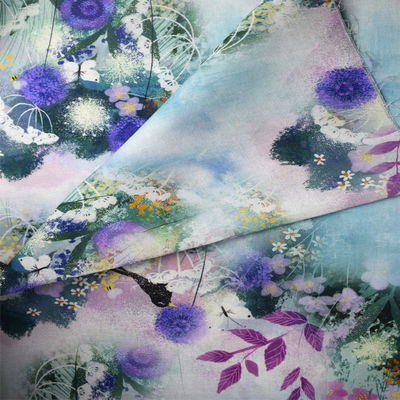 190GSM giả cotton Dull Satin Spun Polyester Vải dệt kim