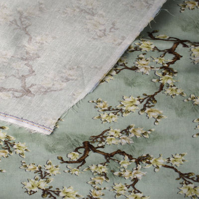 30% Ramie 70% Cotton Polyester In Vải Mềm mại Cảm ứng Thoáng khí Áo sơ mi dệt