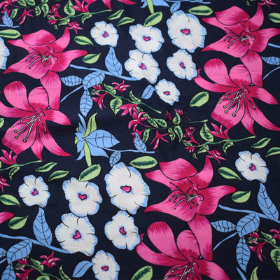 Áo sơ mi tùy chỉnh Áo khoác Rayon mềm In hoa dệt kim Twill Vải Viscose