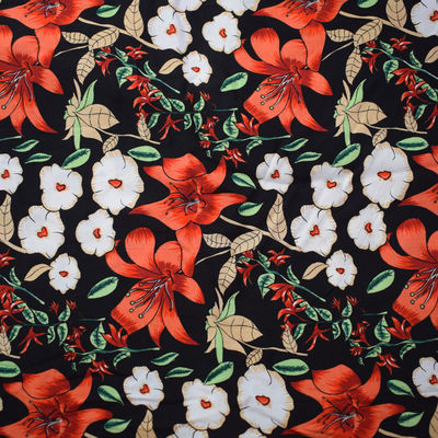 Áo sơ mi tùy chỉnh Áo khoác Rayon mềm In hoa dệt kim Twill Vải Viscose