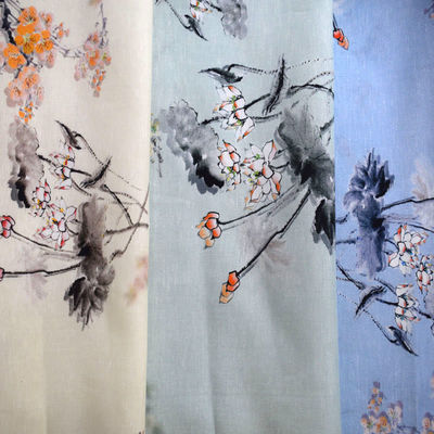Mô hình hoa Vải tuyn mềm vải Tencel In cotton tinh khiết In quần áo ngủ