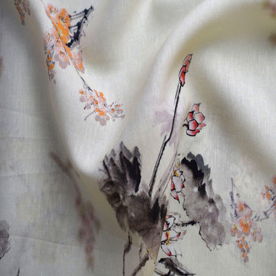 Mô hình hoa Vải tuyn mềm vải Tencel In cotton tinh khiết In quần áo ngủ