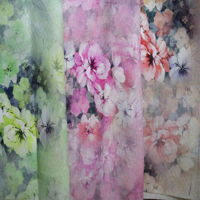 Mô hình hoa Vải tuyn mềm vải Tencel In cotton tinh khiết In quần áo ngủ