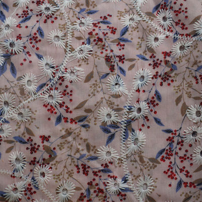 Trọng lượng trung bình 80 cotton 20 polyester Vải may mặc thêu ren