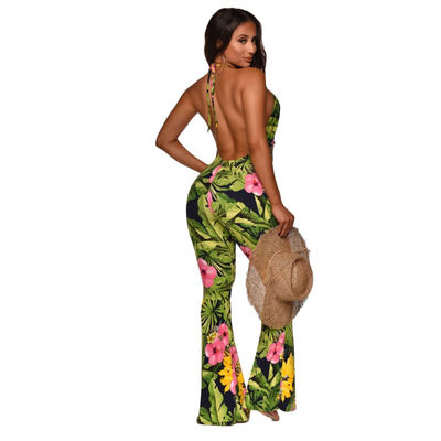 In One Piece Deep V Bộ liền quần áo liền quần áo liền quần không lưng Flare