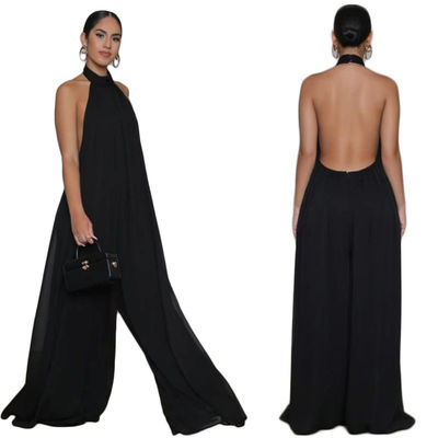 Phụ nữ dài tay áo loe rộng Jumpsuit chân rộng Quần tây thường