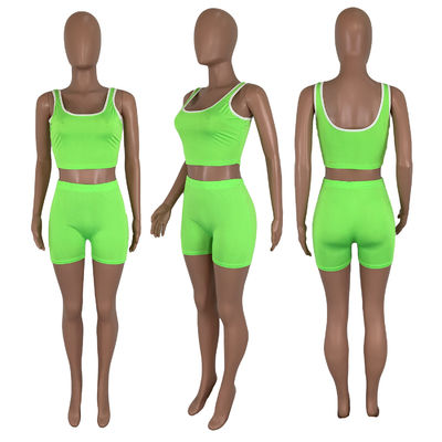 Pure Color Spring &amp; Summer Quần soóc áo vest không tay gợi cảm Bộ 13 màu