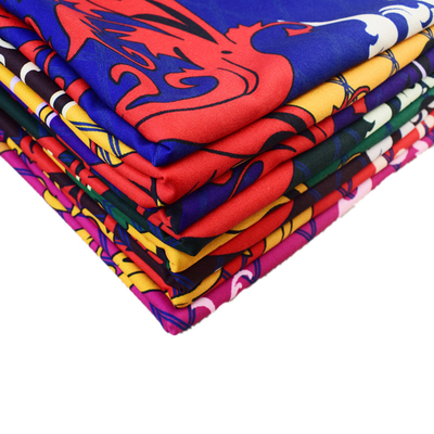 Vải in kỹ thuật số 100% Polyester màu xanh hoàng gia cho váy