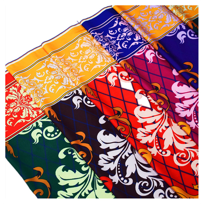 Vải in kỹ thuật số 100% Polyester màu xanh hoàng gia cho váy