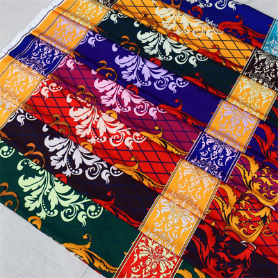 Vải in kỹ thuật số 100% Polyester màu xanh hoàng gia cho váy