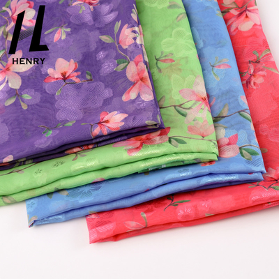 Vải tuyn mềm thoáng khí Quy trình in trang phục Polyester tinh khiết Vải voan