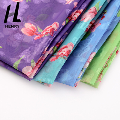 Vải tuyn mềm màu tím cho quần áo In vải lưới Polyester