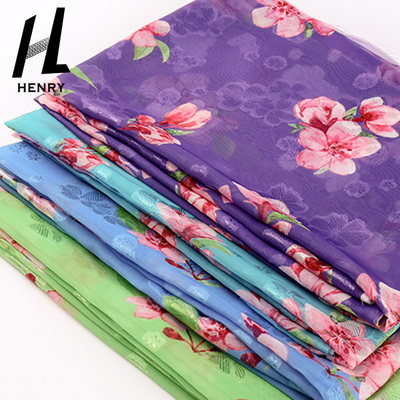 Vải tuyn mềm màu tím cho quần áo In vải lưới Polyester