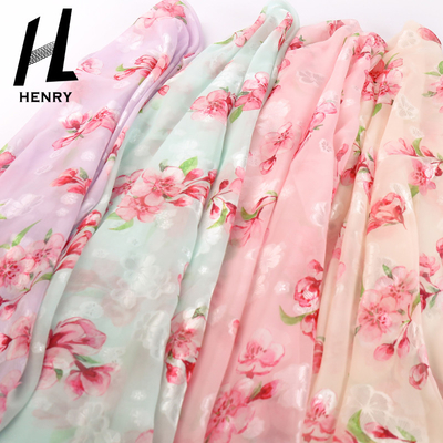 Vải voan Polyester in hoa cho ngành dệt may thời trang