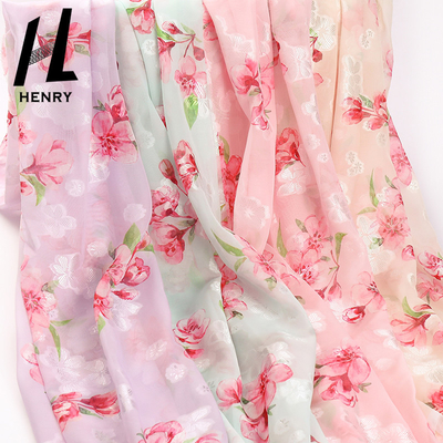 Vải voan Polyester in hoa cho ngành dệt may thời trang