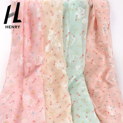 100% Polyester Lưới vải ren Polychrome cho quần áo
