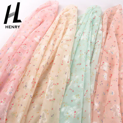 100% Polyester Lưới vải ren Polychrome cho quần áo