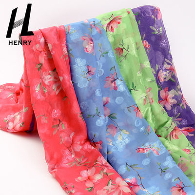 Vải tuyn mềm thoáng khí Quy trình in trang phục Polyester tinh khiết Vải voan